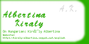 albertina kiraly business card